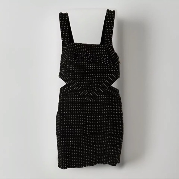 WOW couture Dresses & Skirts - Wow Couture Dress S Black Gold Body Con Open Sides Party Club Night Out Concert